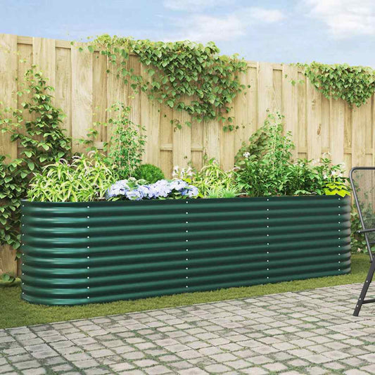Letto rialzato da giardino Verde 320 x 80 x 81 cm Acciaio