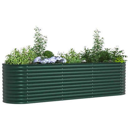 Letto rialzato da giardino Verde 320 x 80 x 81 cm Acciaio