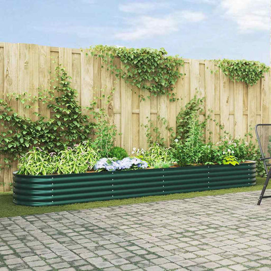 Letto rialzato da giardino Verde 400 x 80 x 44 cm Acciaio