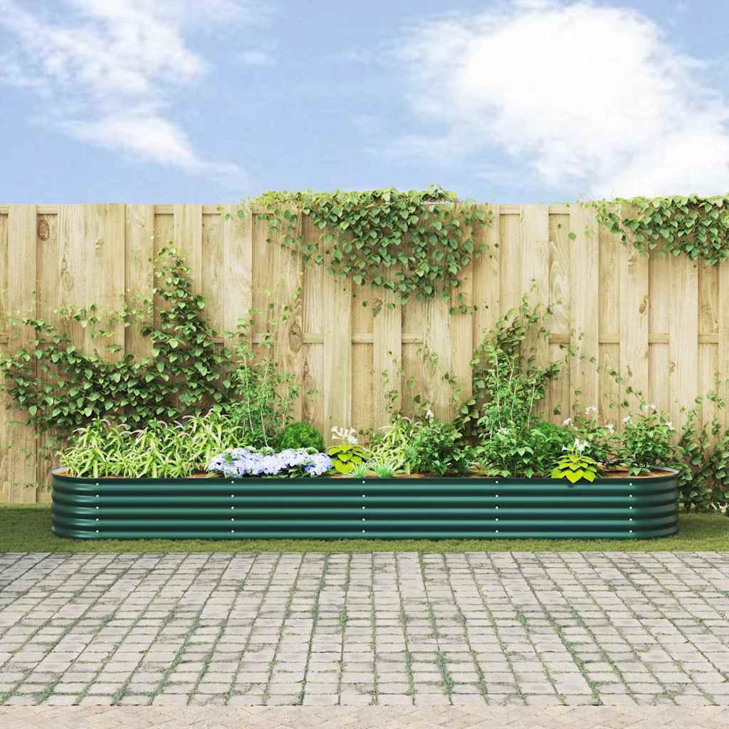 Letto rialzato da giardino Verde 400 x 80 x 44 cm Acciaio