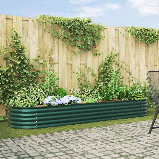 Letto rialzato da giardino Verde 320 x 80 x 44 cm Acciaio