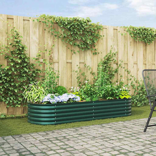 Letto rialzato da giardino Verde 240 x 80 x 44 cm Acciaio