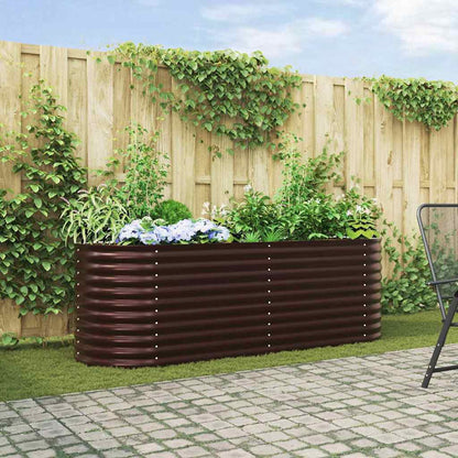 Letto rialzato da giardino Marrone 240 x 80 x 81 cm Acciaio