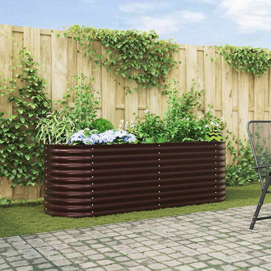 Letto rialzato da giardino Marrone 240 x 80 x 81 cm Acciaio