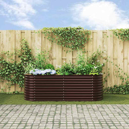 Letto rialzato da giardino Marrone 240 x 80 x 81 cm Acciaio