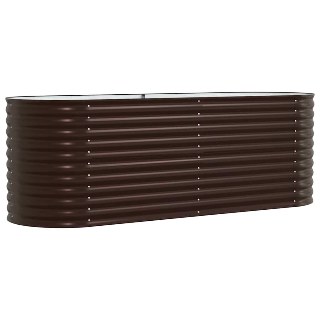 Letto rialzato da giardino Marrone 240 x 80 x 81 cm Acciaio