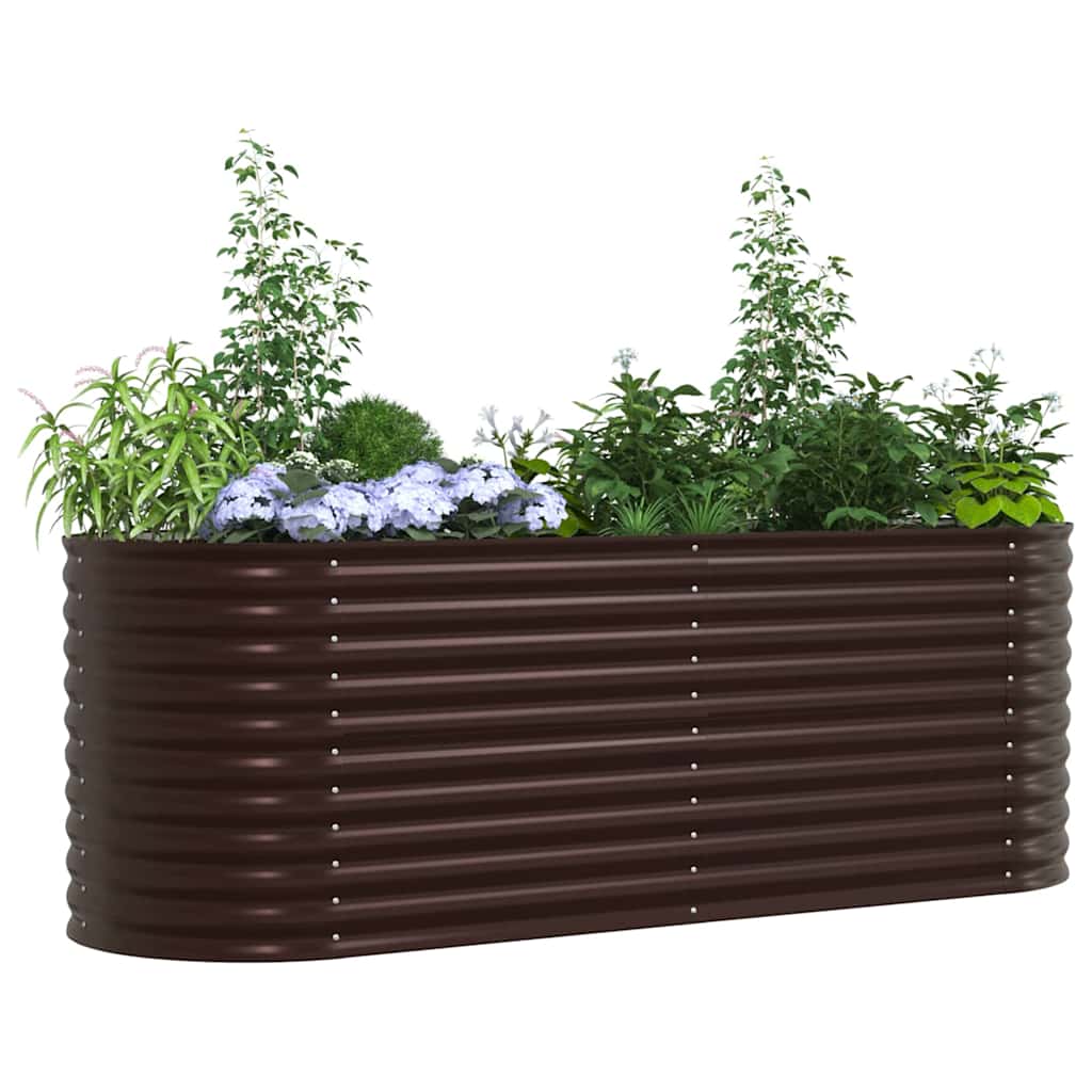 Letto rialzato da giardino Marrone 240 x 80 x 81 cm Acciaio