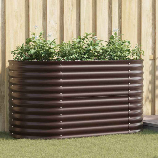Letto rialzato da giardino Marrone 160 x 80 x 81 cm Acciaio