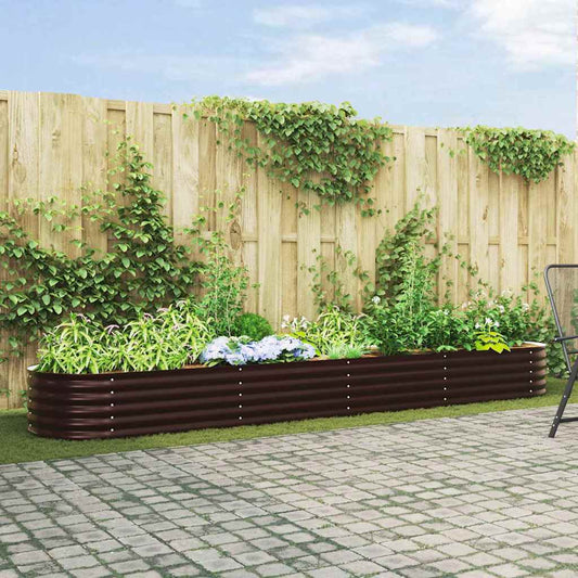 Letto rialzato da giardino Marrone 400 x 80 x 44 cm Acciaio