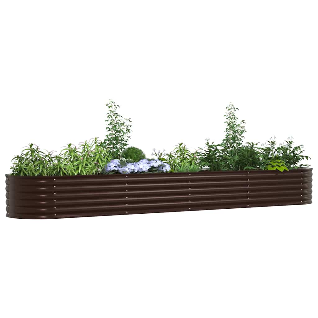 Letto rialzato da giardino Marrone 400 x 80 x 44 cm Acciaio