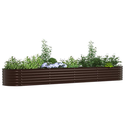 Letto rialzato da giardino Marrone 400 x 80 x 44 cm Acciaio