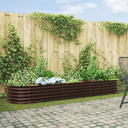 Letto rialzato da giardino Marrone 320 x 80 x 44 cm Acciaio