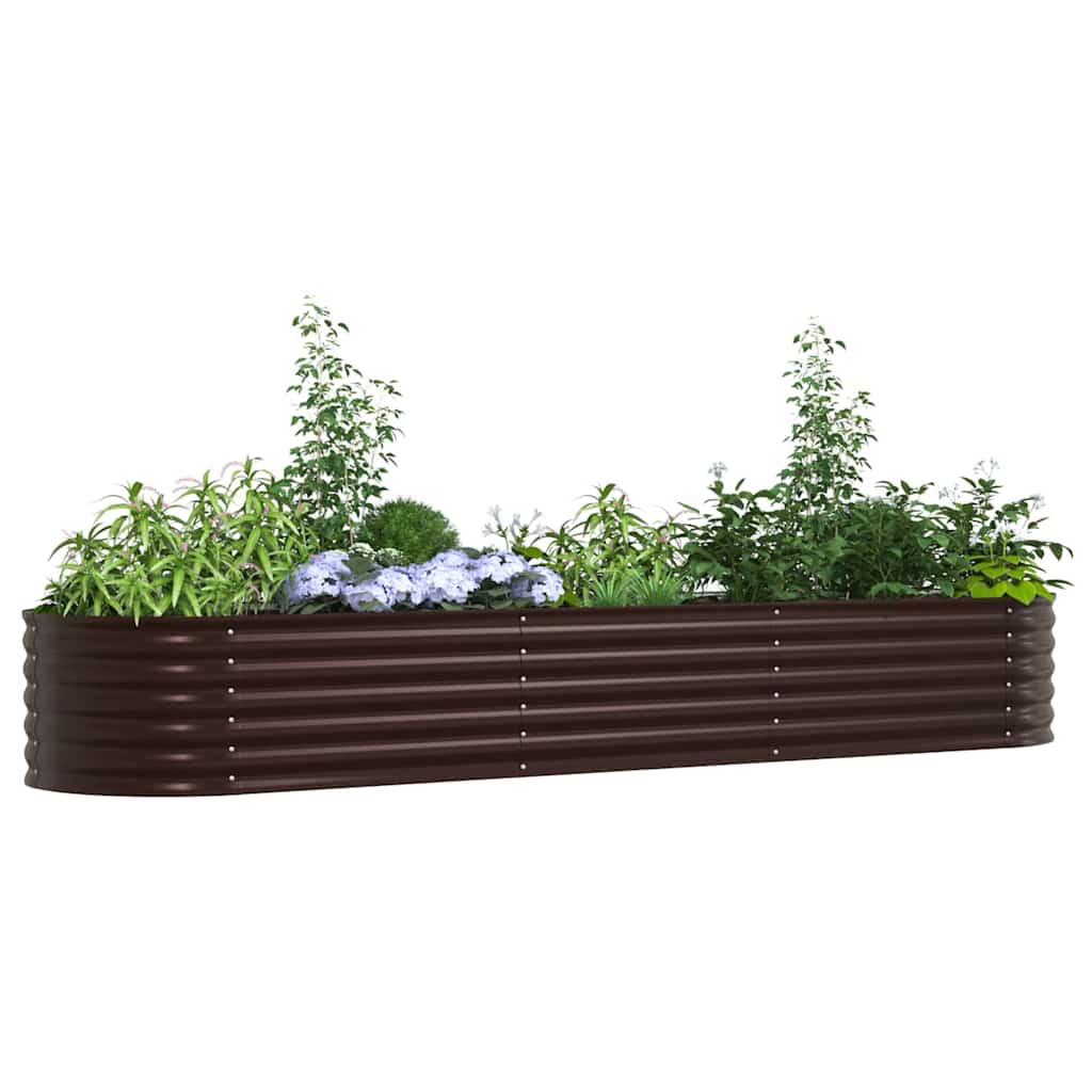 Letto rialzato da giardino Marrone 320 x 80 x 44 cm Acciaio