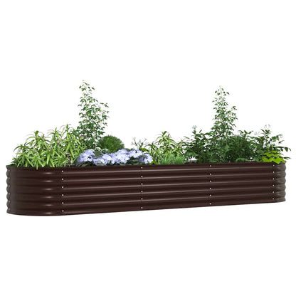 Letto rialzato da giardino Marrone 320 x 80 x 44 cm Acciaio