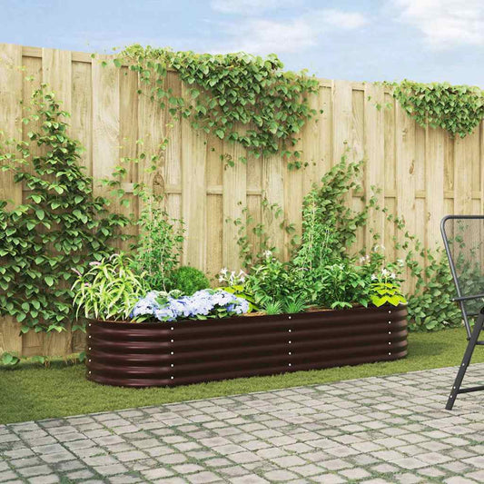 Letto rialzato da giardino Marrone 240 x 80 x 44 cm Acciaio