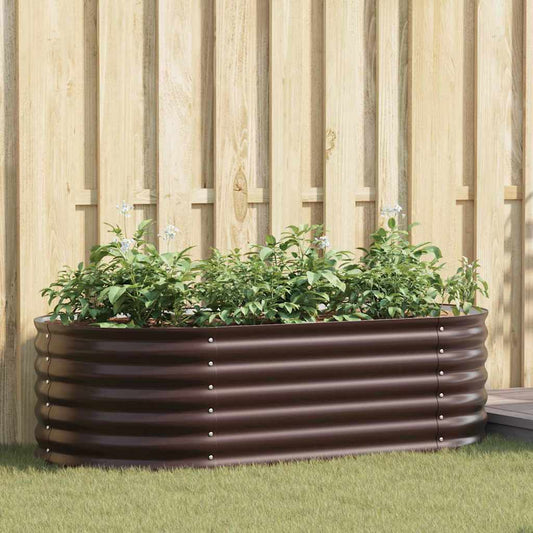 Letto rialzato da giardino Marrone 160 x 80 x 44 cm Acciaio