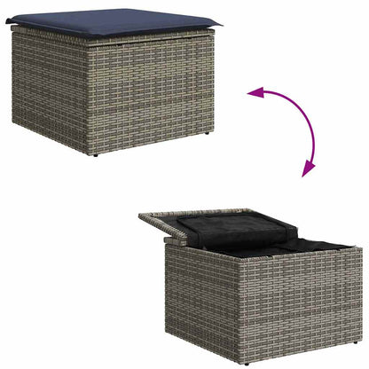 Set Divano da Giardino con cuscino 7 pcs Grigio polyrattan | homemem39