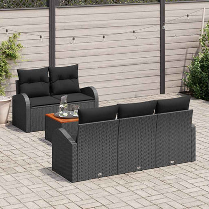 Set Divano da Giardino 6 pz Nero polyrattan | homemem39