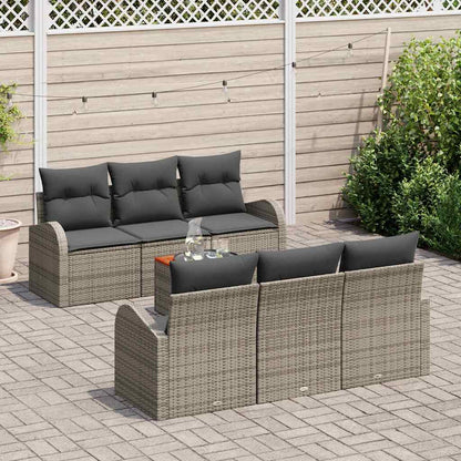 Set Divano da Giardino con cuscino 7 pcs Grigio polyrattan | homemem39