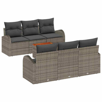 Set Divano da Giardino con cuscino 7 pcs Grigio polyrattan | homemem39