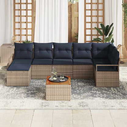 Set Divano da Giardino con cuscino 9 pcs Grigio polyrattan | homemem39