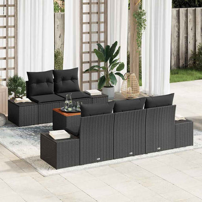 Set Divano da Giardino 6 pz Nero polyrattan | homemem39