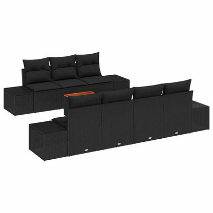 Set Divano da Giardino 8 pz Nero polyrattan | homemem39