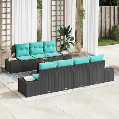 Set Divano da Giardino 8 pz Nero polyrattan | homemem39