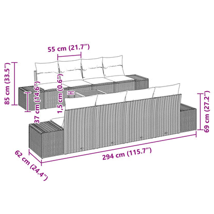 Set Divano da Giardino 9 pz Nero polyrattan | homemem39