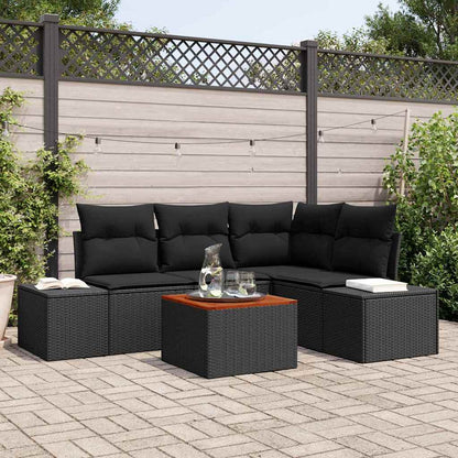 Set Divano da Giardino 5 pz Nero polyrattan | homemem39