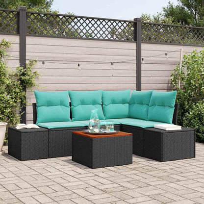 Set Divano da Giardino 5 pz Nero polyrattan - homemem39