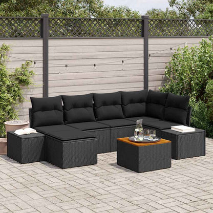 Set Divano da Giardino 7 pz Nero polyrattan | homemem39