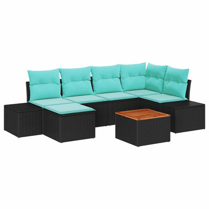 Set Divano da Giardino 7 pz Nero polyrattan - homemem39