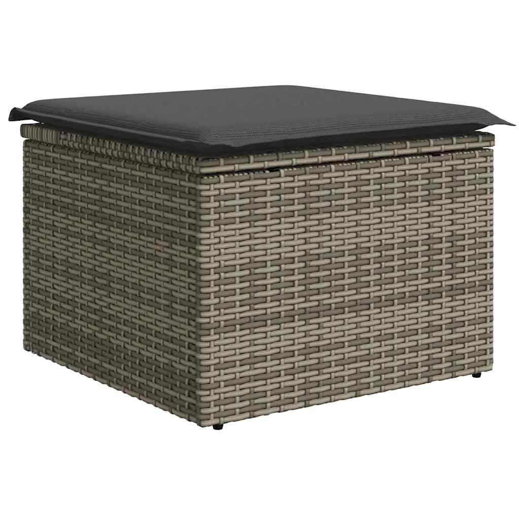 Set Divano da Giardino con cuscino 7 pcs Grigio Poly Rattan | homemem39