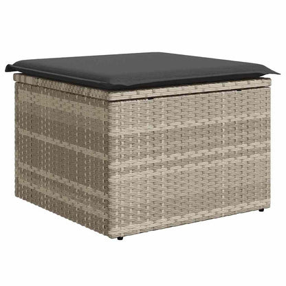 Set Divano da Giardino 7 pcs Grigio chiaro Poly Rattan | homemem39