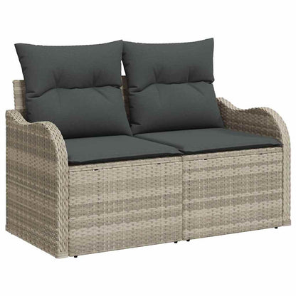 Set Divano da Giardino 10 pcs Grigio chiaro Poly Rattan | homemem39