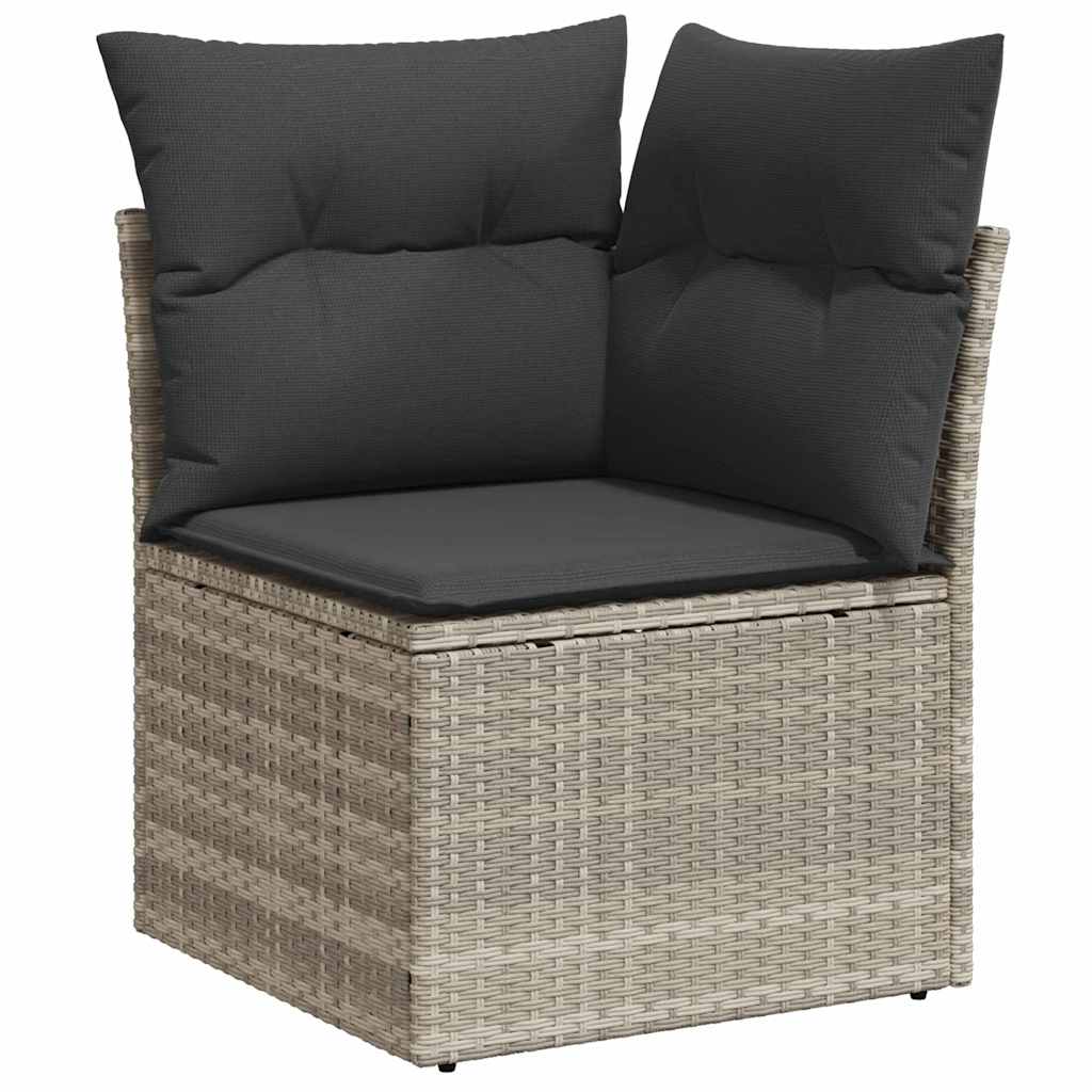 Set Divano da Giardino 10 pcs Grigio chiaro Poly Rattan | homemem39