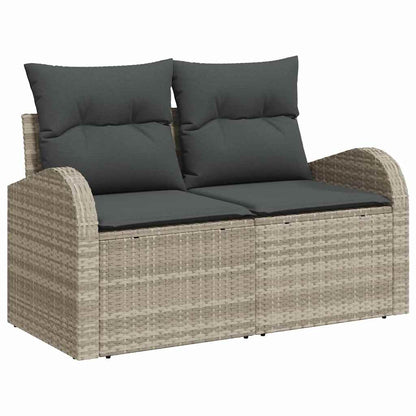 Set Divano da Giardino 9 pcs Grigio chiaro polyrattan | homemem39