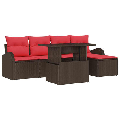 Set Divano da Giardino 6 pcs Marrone polyrattan | homemem39