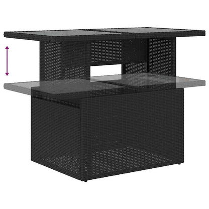 Set Divano da Giardino 6 pcs Nero e crema 100 x 55 x 73 cm