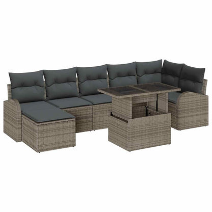 Set Divano da Giardino con cuscino 8 pcs Grigio | homemem39