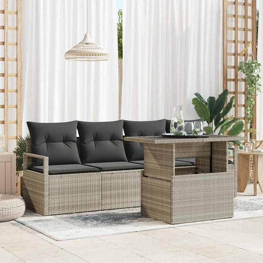 Set Divano da Giardino con archiviazione 5 pcs Luce polyrattan