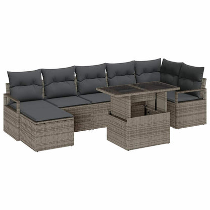 Set Divano da Giardino con cuscino 8 pcs Grigio | homemem39