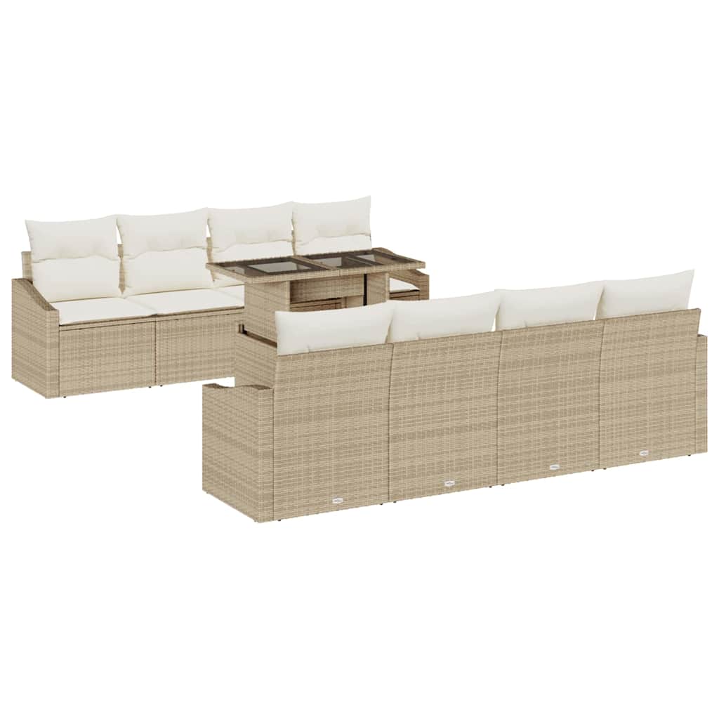 Set Divano da Giardino 7 pcs Beige e Crema polyrattan | homemem39
