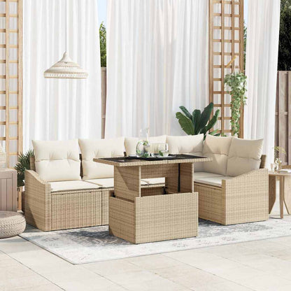 Set Divano da Giardino con cuscino 6 pcs beige e panna