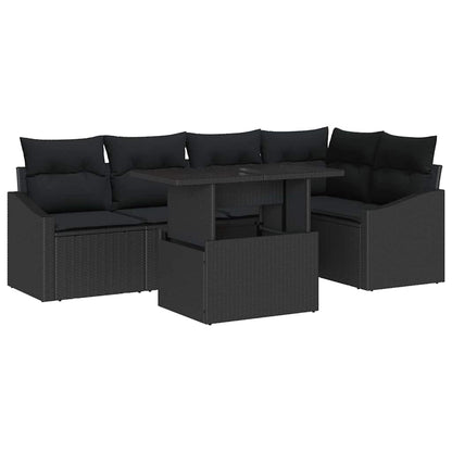 Set Divano da Giardino 6 pz Nero polyrattan | homemem39