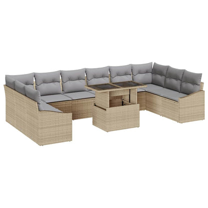 Set di divani 11 pcs Beige e Grigio Chiaro polyrattan | homemem39