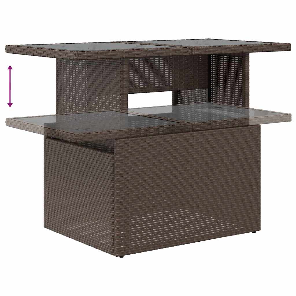 Set Divano da Giardino 6 pz Marrone e Rosso polyrattan | homemem39
