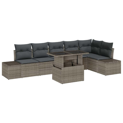 Set Divano da Giardino con cuscino 7 pcs Grigio | homemem39
