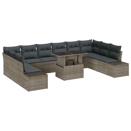 Set Divano da Giardino con cuscino 11 pcs Grigio